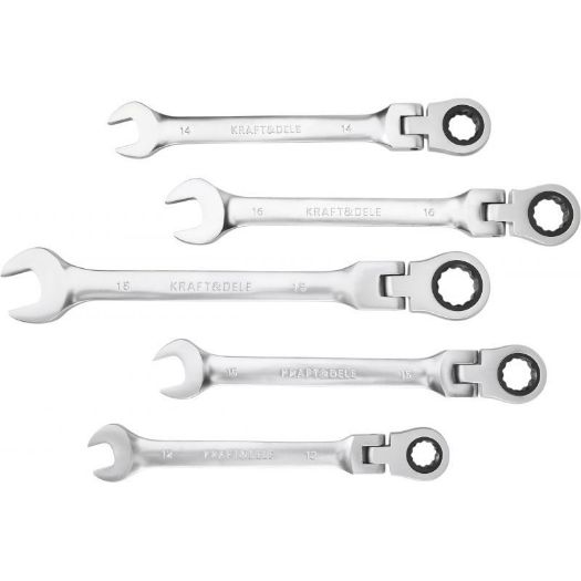 Set kombiniranih ključeva sa zglobnom čegrtaljkom 8-19 mm, 12 kom