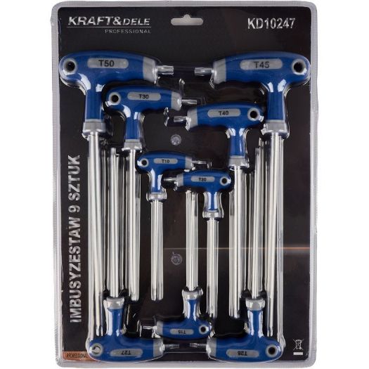 Set Torx ključeva s T-ručkom T10-T50, 9 kom