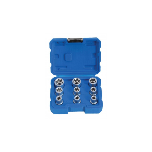 Set E-TORX nasadnih ključeva 1/2", E10 - E24, 9 kom