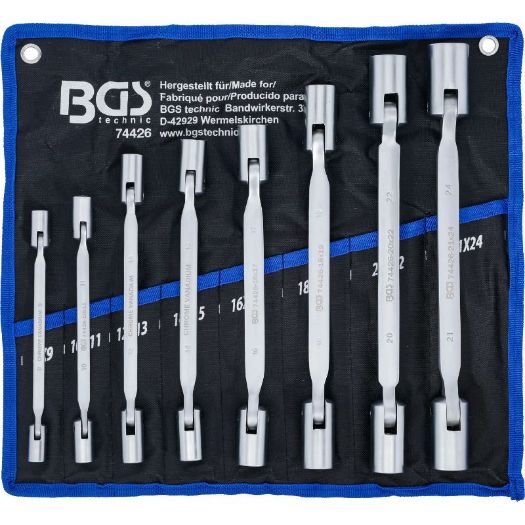 Set dvostrukih zglobnih nasadnih ključeva s fleksibilnom glavom 8-24 mm, 8 kom