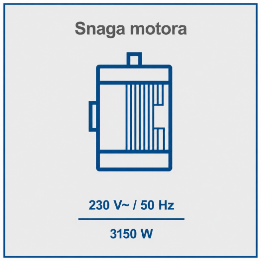 Vertikalni cjepač drva 7.95 T, 3150 W, 230 V