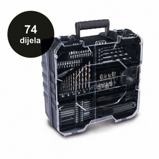 Akumulatorska udarna bušilica odvijač C-BSB74/1BE-X, 20 V, 50 Nm sa 74 dijela pribora