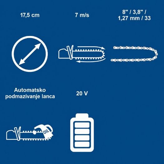 Akumulatorska lančana pila BC-TCS200-X, 20 V