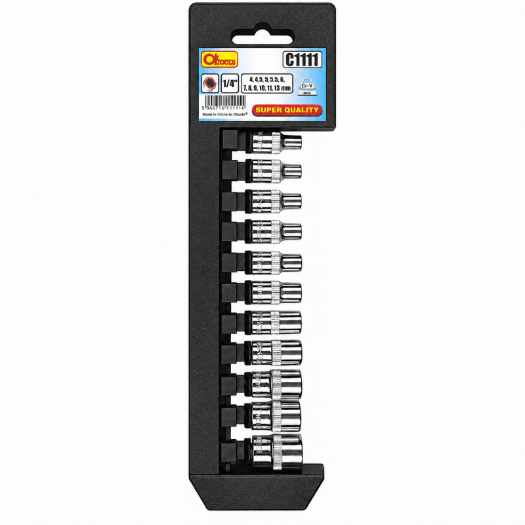 Set nasadnih ključeva 1/4", 4 - 13 mm, 11 kom