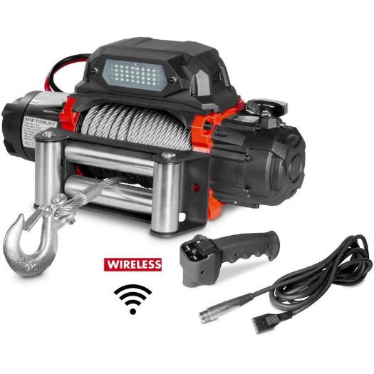 Električno vitlo 24 V s vučnom silom 5443 kg i čeličnom sajlom 26 m
