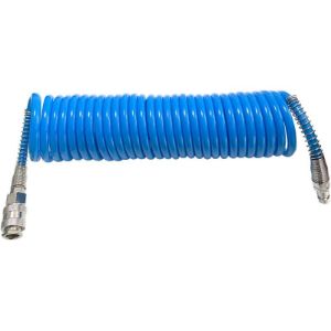 Spiralno crijevo za zrak PU sa spojnicama | 6 x 8 mm | 5 m