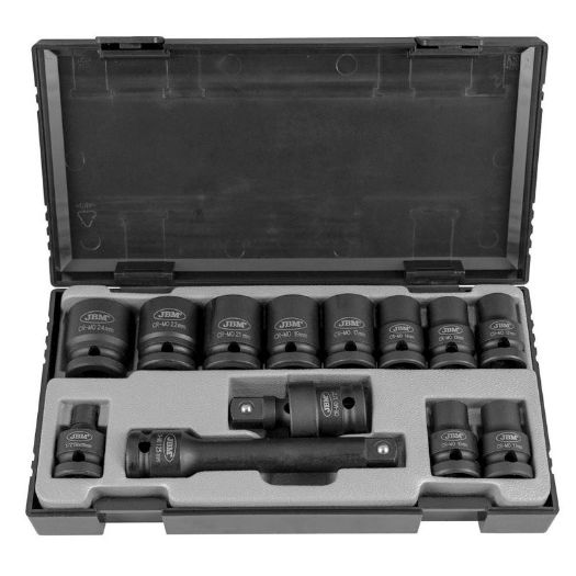Set udarnih nasadnih ključeva 1/2 cola | 10 - 24 mm | 6-kutni | 13-dijelni