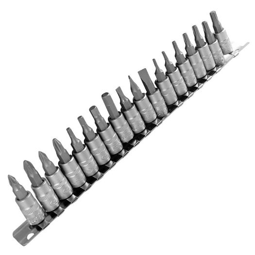 Set nasadnih bitova 1/4 cola | PH, PZ, SL, imbus, Torx | 18-dijelni