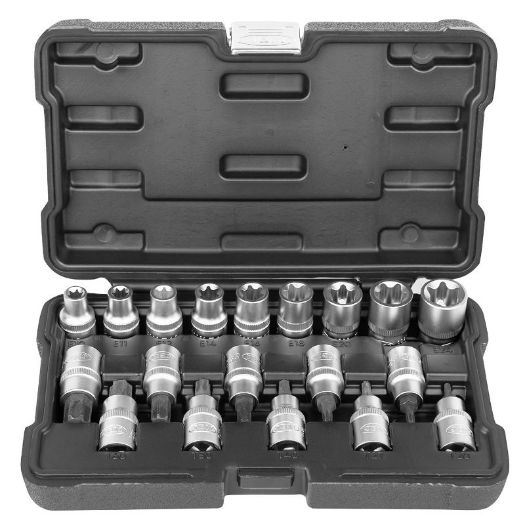 Set Torx i E-Torx nasadnih ključeva 1/2 cola | T20 - T70, E10 - E24 | 19-dijelni