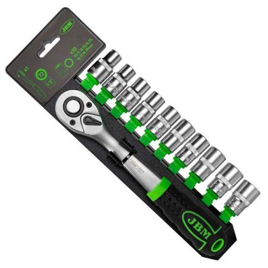 Set nasadnih ključeva 1/2 cola s račnom | 10 - 19 mm | 12-kutni | 11-dijelni