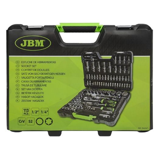 Set 12-kutnih nasadnih ključeva i bitova 1/4 i 1/2 cola, 113 dijelova, u koferu, detalj 6
