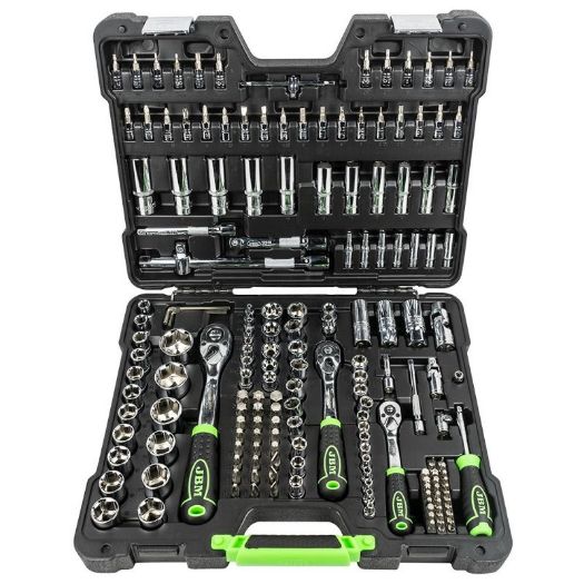 Set nasadnih ključeva i bitova 1/4, 3/8 i 1/2 cola, 179 dijelova, u koferu