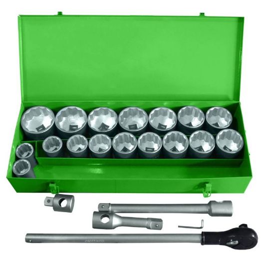 Set nasadnih ključeva 1 col | 36 - 80 mm | 12-kutni | 22-dijelni