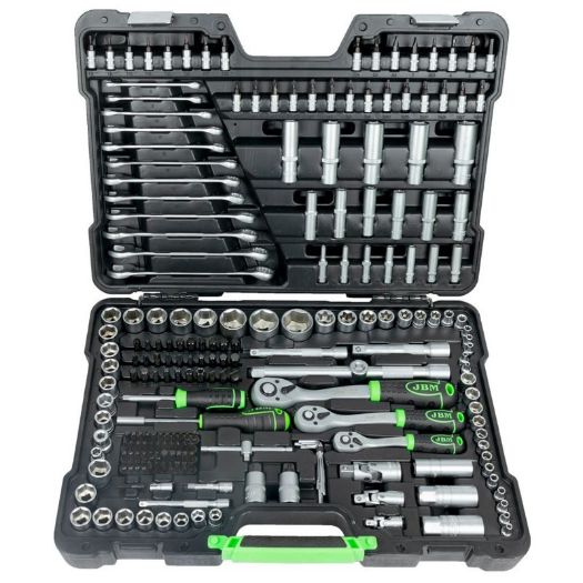 Set nasadnih ključeva 1/4, 3/8 i 1/2 cola, 216 dijelova, u otvorenom koferu