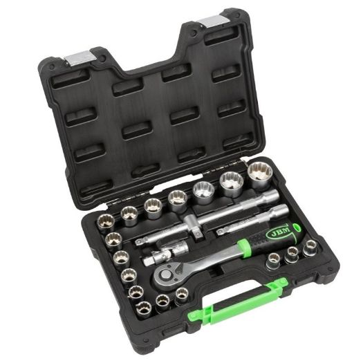 Sedamnaest 12-kutnih nasadnih ključeva od 10 do 32 mm