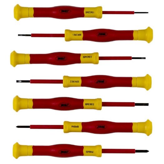 Set izoliranih preciznih VDE odvijača JBM 1000 V, 7 komada