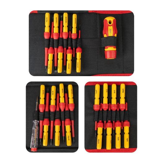 Set izoliranih VDE odvijača s izmjenjivim nastavcima | 1000 V | 25-dijelni
