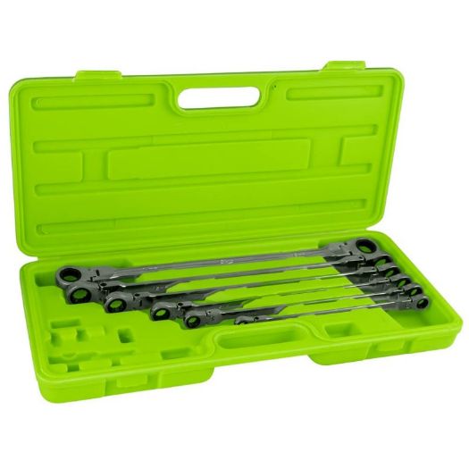 Set zglobnih okastih ključeva s čegrtaljkom | 8 - 19 mm | 6-dijelni