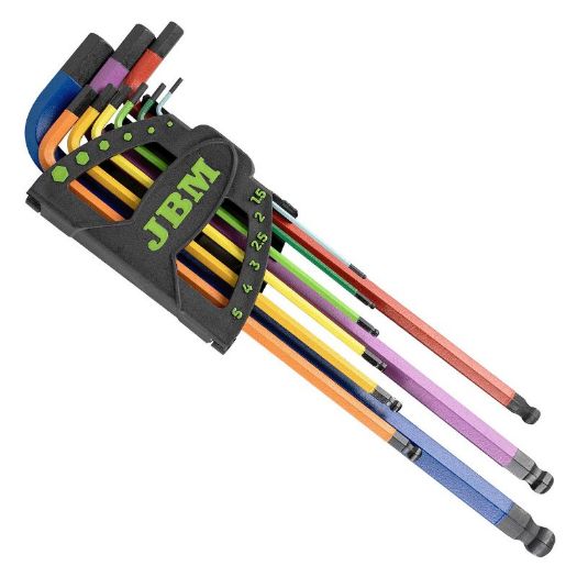 Set ekstra dugih imbus ključeva u boji | 1,5 - 10 mm | 9-dijelni | S2