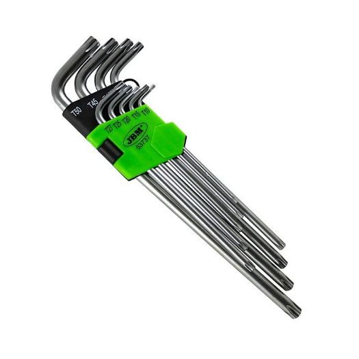Set od 9 ekstra dugih Torx ključeva s rupom, T10 do T50