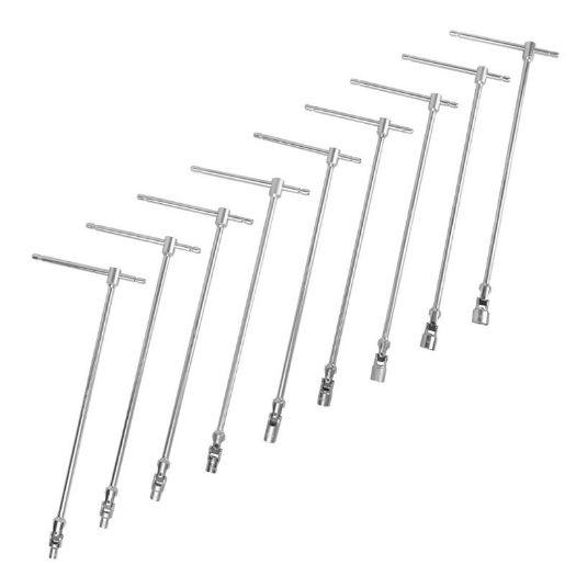 Set zglobnih nasadnih ključeva s T-ručkom | 7 - 19 mm | 9-dijelni