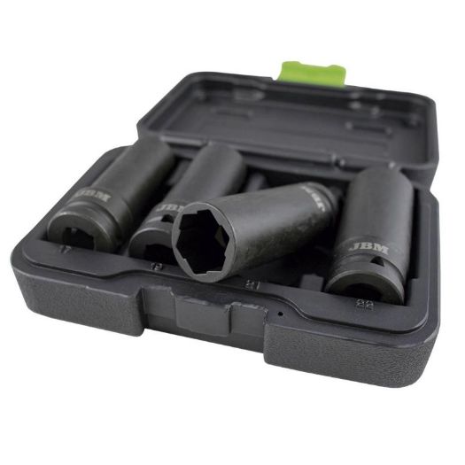 Set nasadnih izvlakača za oštećene vijke kotača | 1/2 cola | 17, 19, 21, 22 mm