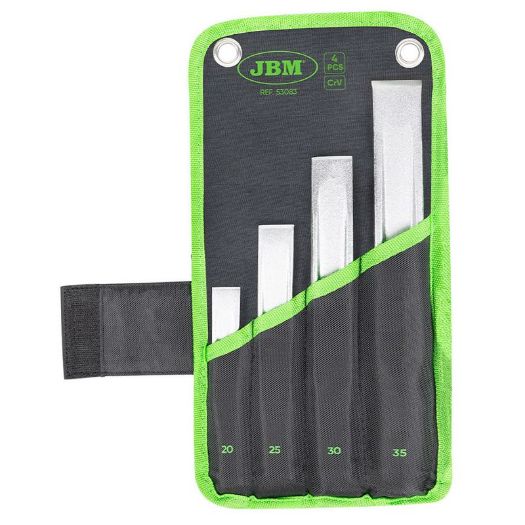 Set od četiri plosnata dlijeta 18 do 29 mm u platnenoj torbici