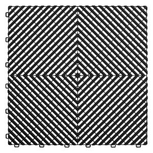 Perforirana protuklizna podna ploča | PP | 400 x 400 x 18 mm | crna