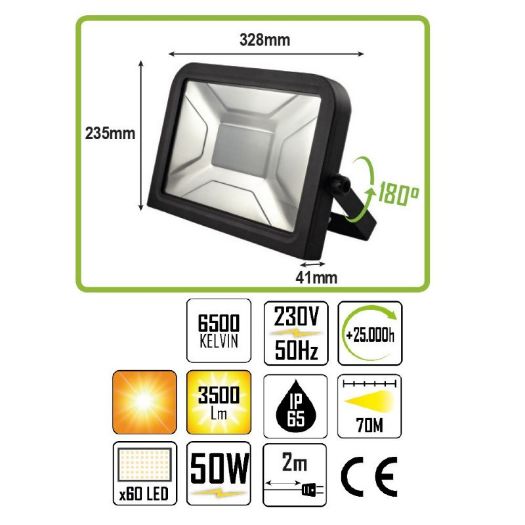 LED reflektor 50 W, 3500 lm
