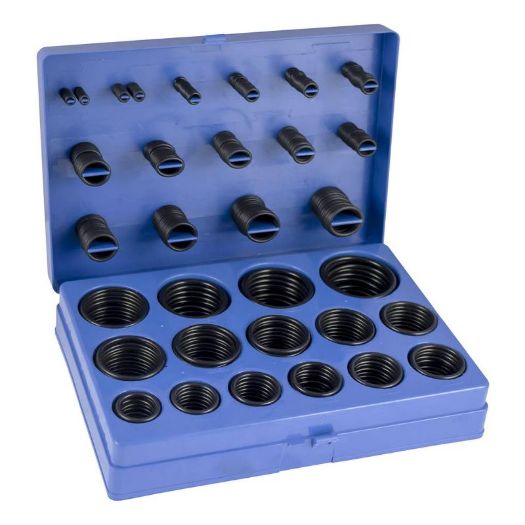 O-ring gumice metričkih mjera od 3 do 44 mm razvrstane po pretincima