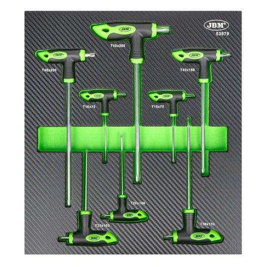 Torx ključevi s T-ručkom | T10 - T50 | 8-dijelni | uložak 34 x 39 cm