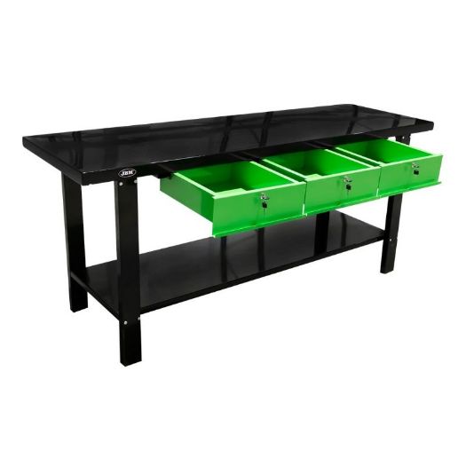Radni stol s 3 ladice | 200 x 64 cm | nosivost 1000 kg