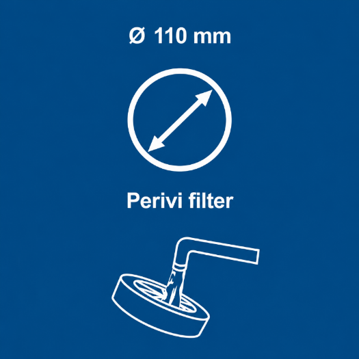 1. Višekratni filter za usisavač unutarnjeg promjera 110 mm s mogućnošću pranja