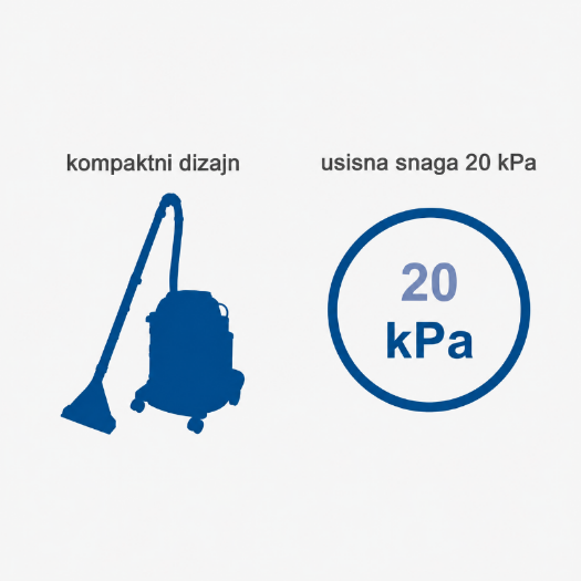 Usisavač za suho usisavanje prašine i sitnih nečistoća s podova i tepiha