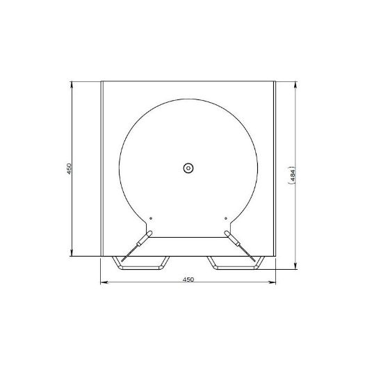 Skica okretne ploče s dimenzijama 450 x 450 mm