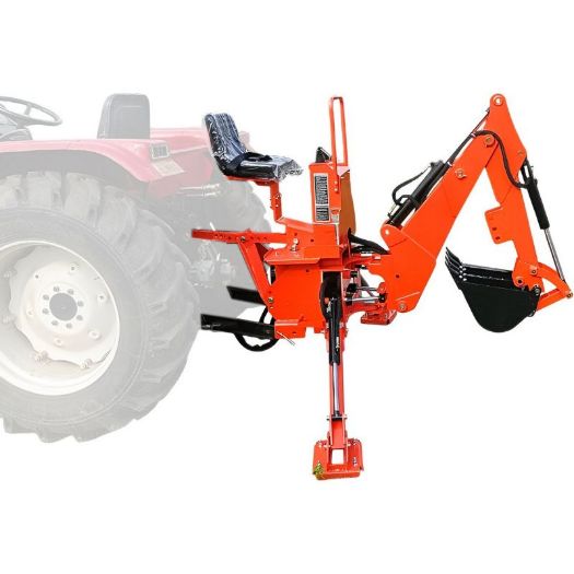 Crtež bagera za traktor s dubinom kopanja i dosegom ruke