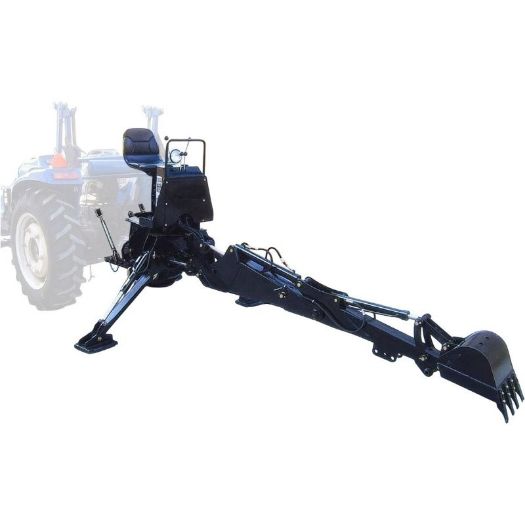 Bager za traktor s ispruženom rukom, pogled sa strane