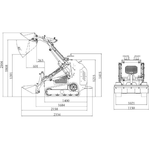 Dvocilindrični benzinski motor mini utovarivača