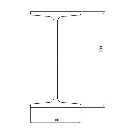 Presjek nosive grede portalne dizalice 200 x 100 mm