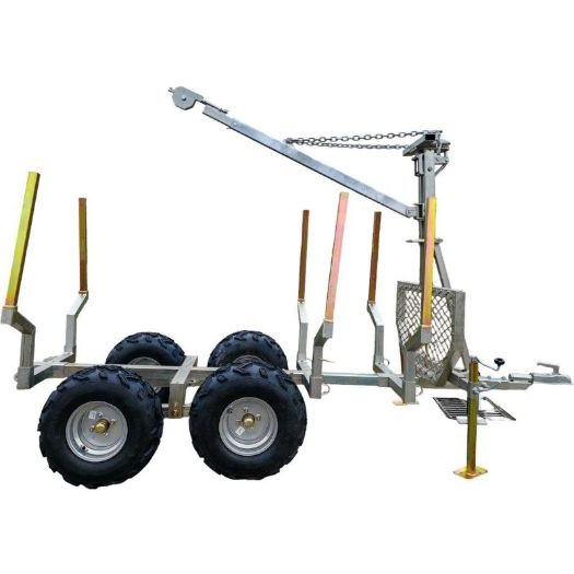 Prikolica za drva sa stupovima, pogled sa strane