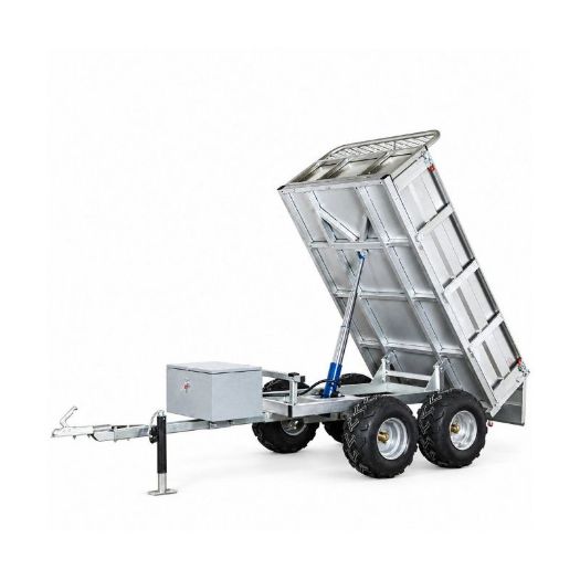 Prikolica za quad i vrtni traktor | kiper 1400 kg | hidraulični istovar 12 V