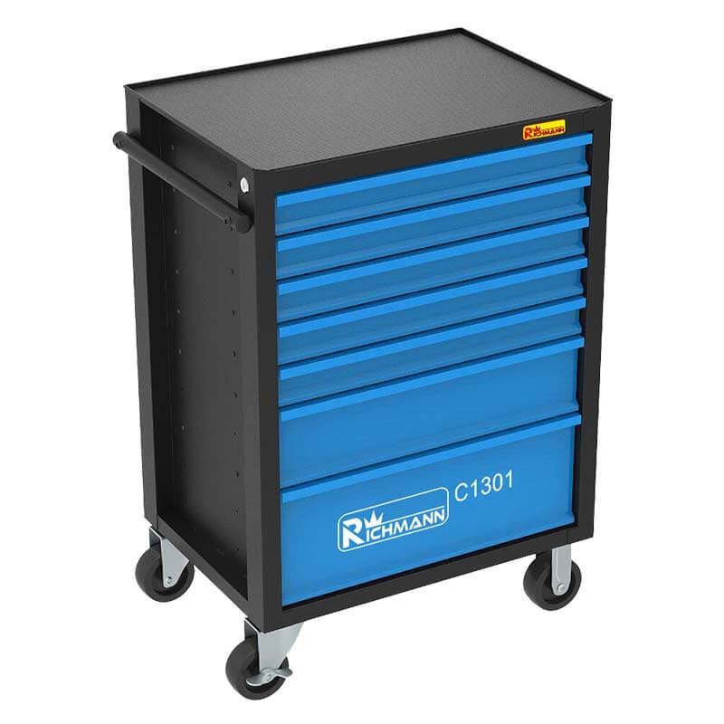 Carrello portautensili blu con 7 cassetti