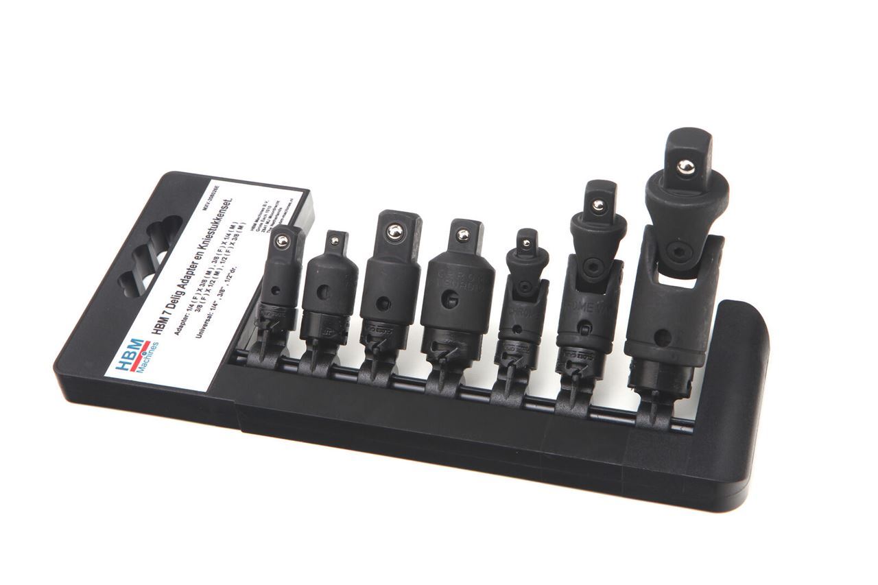 Set di adattatori e giunti per bussole a impatto da 1/2", 3/8", 1/4"
