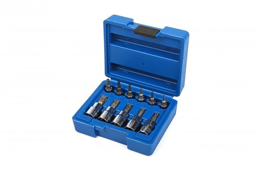 Chiavi a bussola Torx da 1/4" e 3/8" T8-T55, con foro