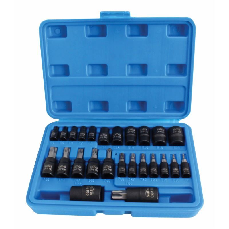 Set di chiavi a bussola TORX da 1/4", 3/8", 1/2", 25 pezzi