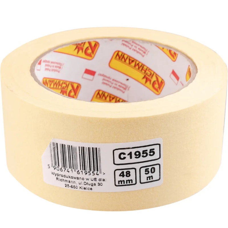 Nastro adesivo giallo in carta crespa 48 mm x 50 m, nastro da picchetto