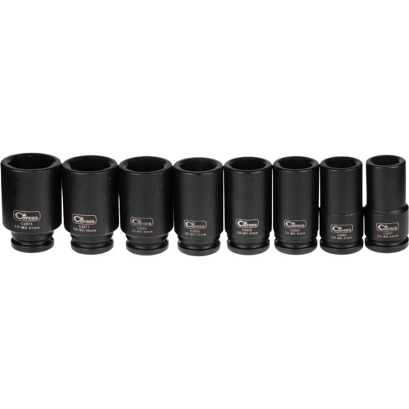 Set di chiavi a bussola a impatto estese da 3/4", 24 - 41 mm
