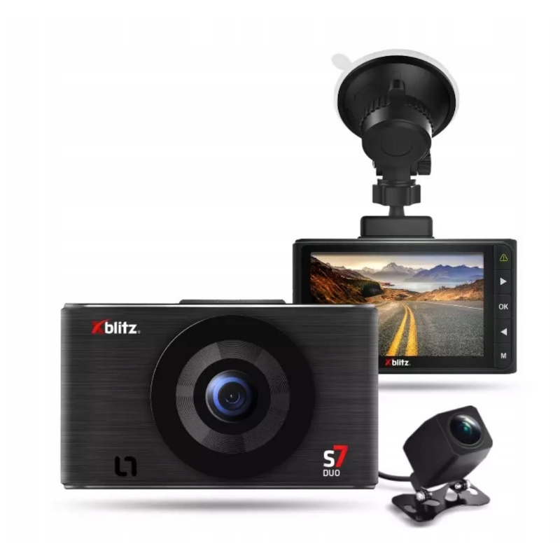 Videocamera per auto DVR, S7 DUO, WDR, doppia telecamera, Full HD 1080p