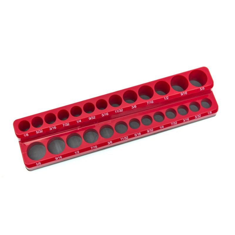 Porta chiavi a bussola magnetico per 26 pezzi da 3/8" di pollice, rosso — immagine 1 di 1