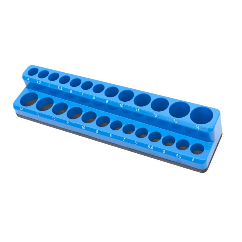 Porta chiavi a bussola magnetico per 26 pezzi da 1/4" metrico, blu
